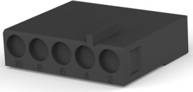 Plug housing, 5 pole, pitch 4.95 mm, straight, black, 2-480390-1