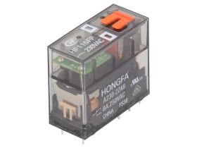 Przekaźnik elektromagnetyczny DPDT Ucewki: 230VAC 8A PCB HF115FP/A230-2Z4B