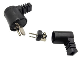 Wtyk głośnikowy, kątowy na przewód, zacisk śrubowy