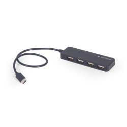 HUB USB-C 4-porty GEMBIRD USB2.0 Czarny