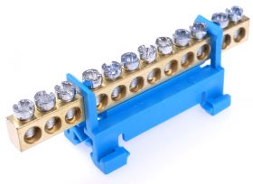 Listwa zaciskowa zerowa 12-torowa - niebieska