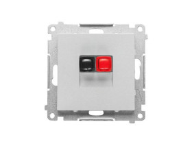 SIMON 55 Gniazdo głośnikowe pojedyncze aluminium mat TGL1.01/143 KONTAKT SIMON