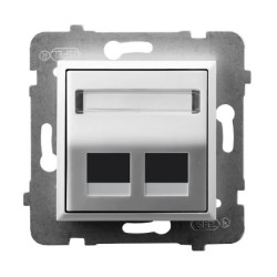 ARIA Obudowa gniazda podwójnego typu Keystone skośna biały GPK-2US/p/00