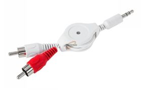 KABEL JACK 3.5-2RCA 0.8m ZWIJANY