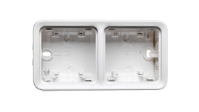 Plexo55 Puszka Natynkowa Antybakteryjna Podwójna Pionowa Biała 070743