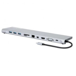 Stacja Dokująca USB-C do HDMI, MiniDP, VGA, RJ45, 3x USB, SD