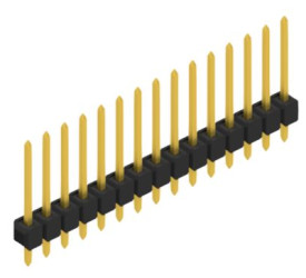 Pin header, 15 pole, pitch 2.54 mm, straight, black, 10048430