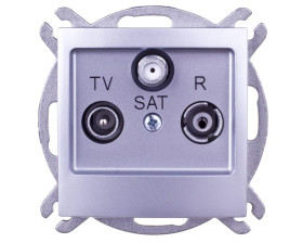 IMPRESJA Gniazdo antenowe RTV-SAT przelotowe srebrne GPA-YSP/m/18