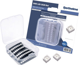 Barthelme Zestaw diod SMD LED 3528 czerwony 300 mcd 120 ° 18 mA 2 V 100 szt. towar pakowany luzem