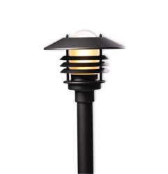 Oprawa ogrodowa do montażu na słupie fi50 obudowa i pierścienie z aluminium klosz szklany E27 czarna AVG01M