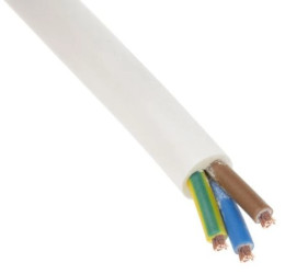 Sieciowy kabel zasilający 3 Core Polichlorek winylu PVC Sheath Biały 5.97mm od , 300 V