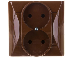 AKCENT Gniazdo podwójne b/u brązowe GP-2A/24
