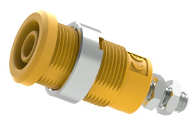 Gniazdo bananowe Żeński Wtykowa Żółty 25A Electro PJP