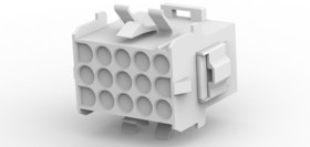 Socket housing, 15 pole, pitch 6.35 mm, straight, white, 770030-1