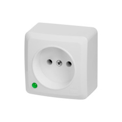 Gniazdo n/t pojedyncze bez uziemienia IP20 białe 3740-00 BERG Elektro-Plast Nasielsk