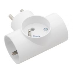 Rozgałęźnik elektryczny 230V na 3 gniazda z bolcem biały R31