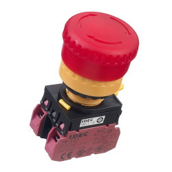 YW1L-V4E02Q4R 24V illuminated 22mm Emergency Stop Switch 2NC IDEC