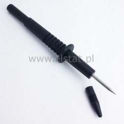 Końcówka pomiarowa igła 2mm - banan czarna + czerw