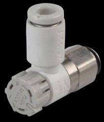 One-way throttle valve, easy operation, M5 &lt;&gt; 4 mm