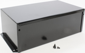 Aluminum enclosure, (L x W x H) 254 x 152 x 89 mm, black (RAL 9005), IP32, 1411FBUBK