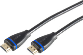 Connection cable, 2 m, black/blue, HDMI plug type A, straight to HDMI plug type A, straight, BYB-5-82F713