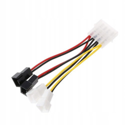 Przejście MOLEX rozgałęźnik zasilania wentylatorów 2x3pin 5V + 12V adapter