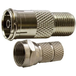 Przejście Adapter antenowy F (gniazdo) / IEC TV (gniazdo) + Wtyk F nakręcany 7,0mm
