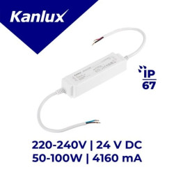 Zasilacz stałonapięciowy TRETO IP67 24V 100W max 4160mA max 0,68A biały 39517