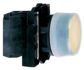 Przycisk komp. żółty wystający O 22 z sam. powr., 1NO bez ozn. XB5AP51