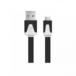 KABEL USB MICRO A-B 1 M PLASKI CZARNY