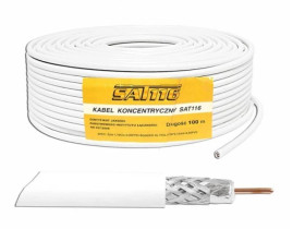 Przewód koncentryczny antenowy RG-6 Pro 1,16Cu SAT116 100m