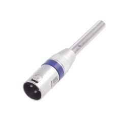 Wtyk XLR M z odgiętką, niebieski, 3pin