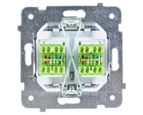 KARO Gniazdo komputerowe podwójne RJ45 kat.5e MMC czekoladowy metalik GPK-2S/K/m/40