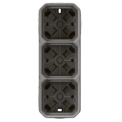 NOWE PLEXO 55 Puszka natynkowa podtrójna z przepustem membranowym szara 069680L