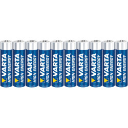 Varta High Energy Alkaline AAA 1.5V Battery Pack of 10
