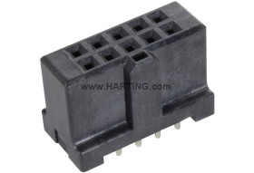 Listwa stykowa PCB 10-pinowe 09195 raster: 2.54 mm Prosty 2-rzędowe HARTING Do montażu na płytce drukowanej1000 V W