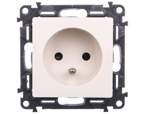 VALENA LIFE Gniazdo pojedyncze z/u 2P+Z z przesłonami kremowy 753280