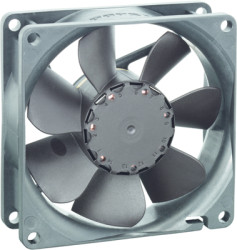 DC axial fan, 12 V, 80 x 80 x 25 mm, 58 m³/h, 26 dB, sintec slide bearing, ebm-papst 8412 NGME