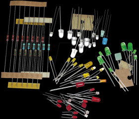 S093 Assortment, LED and resistors, 70 pieces