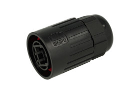 Obudowa złącza; RJ45 8p8c; RJ45F6I; 8 torów; na przewód; proste; czarny; zatrzaskowe; wtykany; 5-6mm; IP67; poliwęglan; Weipu; R