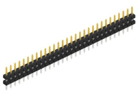 Pin header, 30 pole, pitch 2 mm, straight, black, SLY504030S