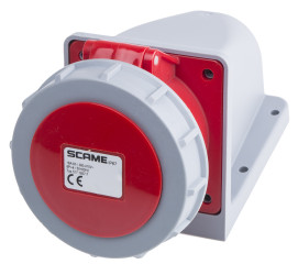 Złącze przemysłowe - zasilające 16A Gniazdo 415 V 6P + E Żeński Scame Czerwony Montaż ścienny IP67