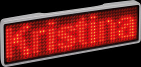 125906 LED Name Tag, 11x44 pixels, USB, silver frame, red LED
