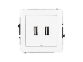 DECO Gniazdo USBx2 podwójne A-A 2.0 bez pola opisowego biały DGUSBBO-2 KARLIK