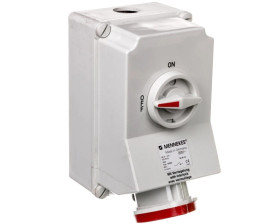 Gniazdo naścienne z rozłącznikiem 63A 5P 6h 400V czerwone IP44 5959A MEN5959A