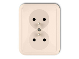 LIZA Gniazdo podwójne z uziemieniem beżowy 1GPT-2z KARLIK