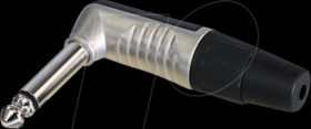 RP2RC 6.35mm mono jack plug 2-pin angled, nickel-plated housing