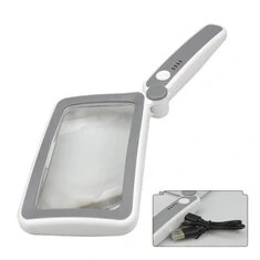 Lupa ręczna z 4-krotnym powiększeniem, soczewka powiększająca do monety, znaczki, biżuterię, lupa z podświetleniem LED, lupa z a