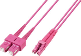 FO patch cable, LC/UPC-Duplex to SC/UPC-Duplex, 0.5 m, OM4, multimode 50/125 µm, 61552D-0,5M4