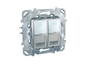 UNICA TOP Płytka czołowa 2x RJ45 aluminium MGU50.6161.30Z SCHNEIDER ELECTRIC